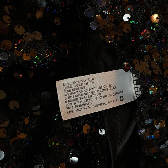 XL Black Sequin Wild Fable Mini Dress with Spaghetti Straps NWT - Picture 7 of 7